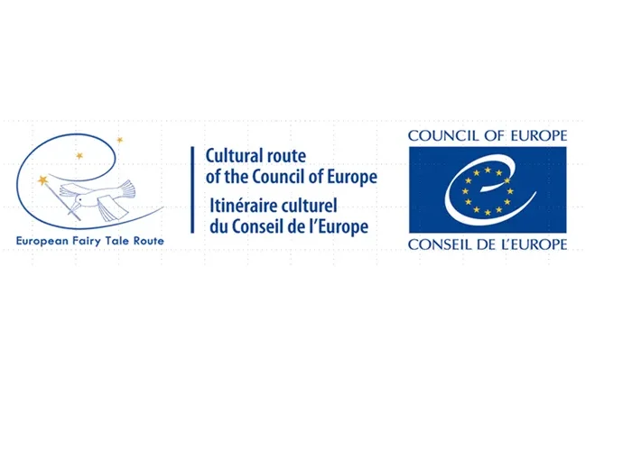 Logos for the European Fairy Tale Route and the Council of Europe Cultural Route programme, showing partnership with European storytelling organisations.